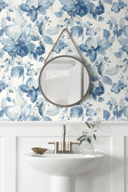 Watercolor Flower Vinyl Wallpaper