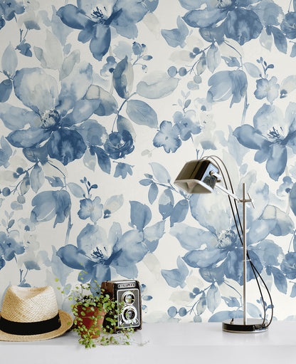 Watercolor Flower Vinyl Wallpaper