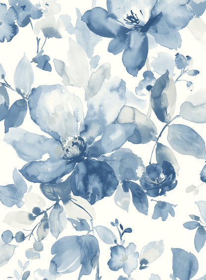 Watercolor Flower Vinyl Wallpaper