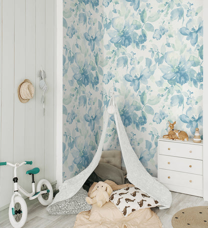 Watercolor Flower Vinyl Wallpaper