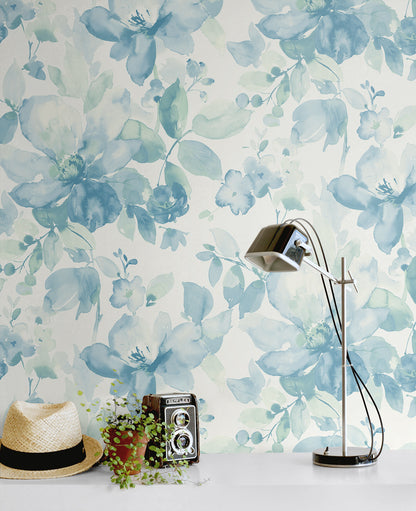 Watercolor Flower Vinyl Wallpaper