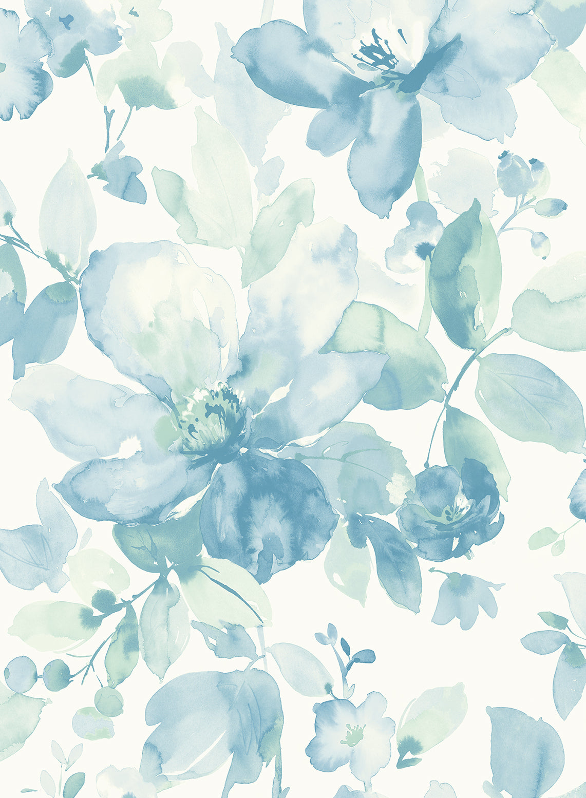 Watercolor Flower Vinyl Wallpaper