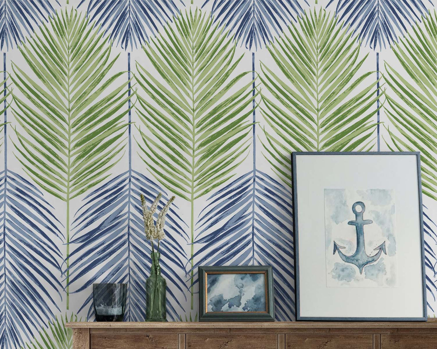 Two Toned Palm Vinyl Wallpaper