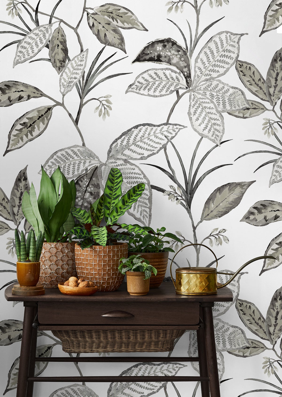 Boho Leaf Trail Vinyl Wallpaper