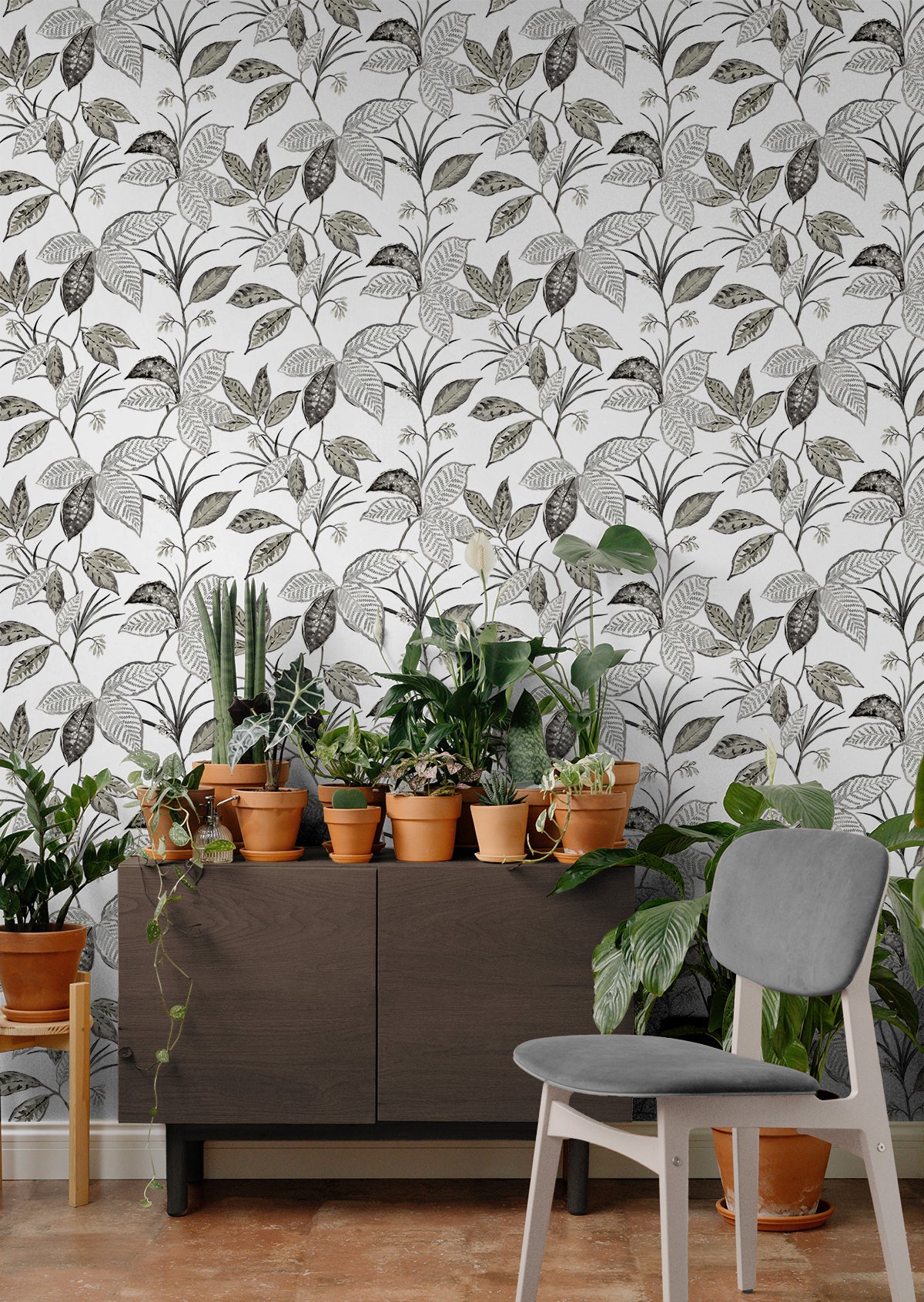 Boho Leaf Trail Vinyl Wallpaper