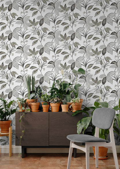 Boho Leaf Trail Vinyl Wallpaper