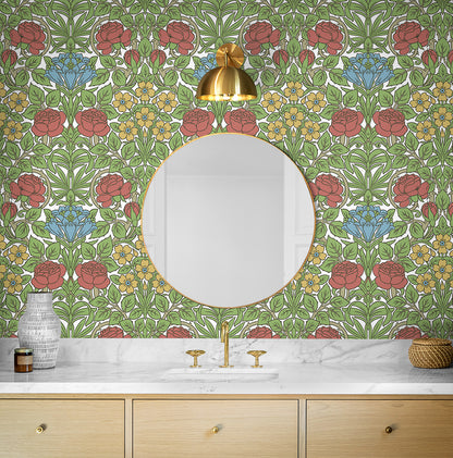 Vintage Rose Vinyl Wallpaper