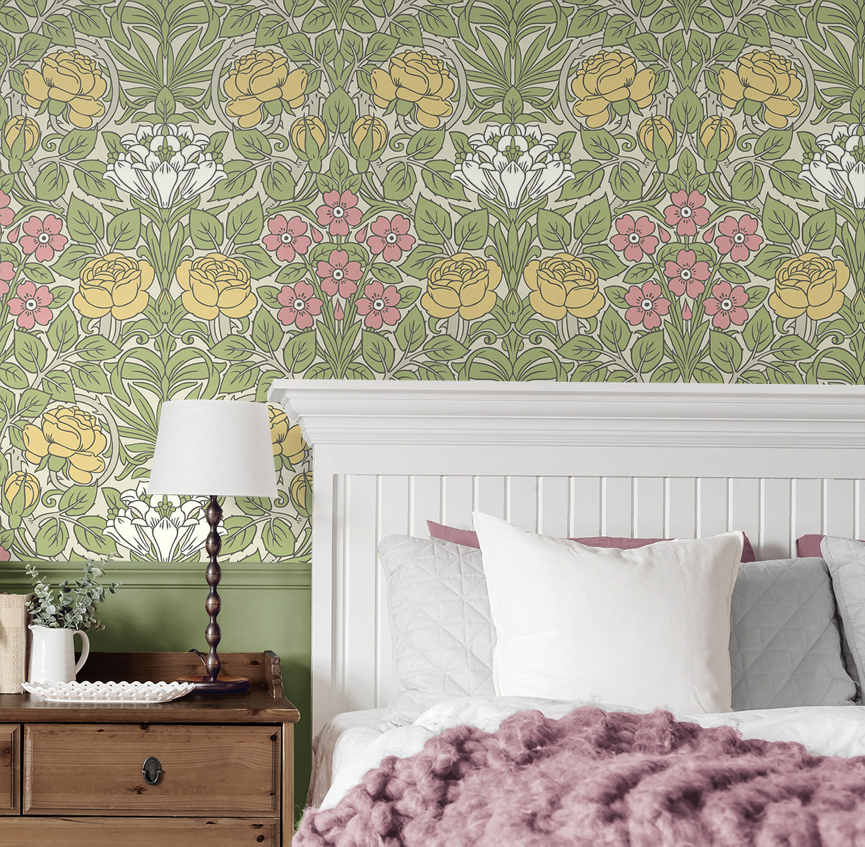 Vintage Rose Vinyl Wallpaper