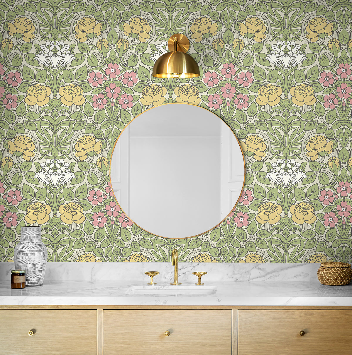 Vintage Rose Vinyl Wallpaper