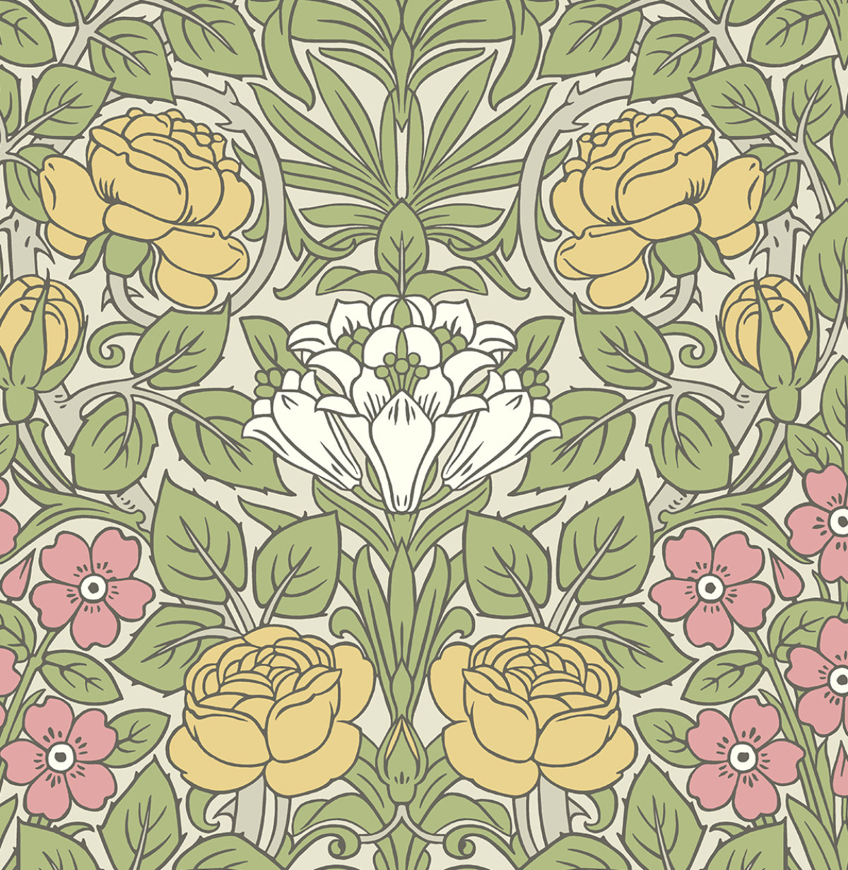 Vintage Rose Vinyl Wallpaper