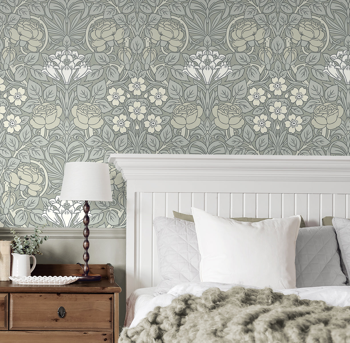 Vintage Rose Vinyl Wallpaper