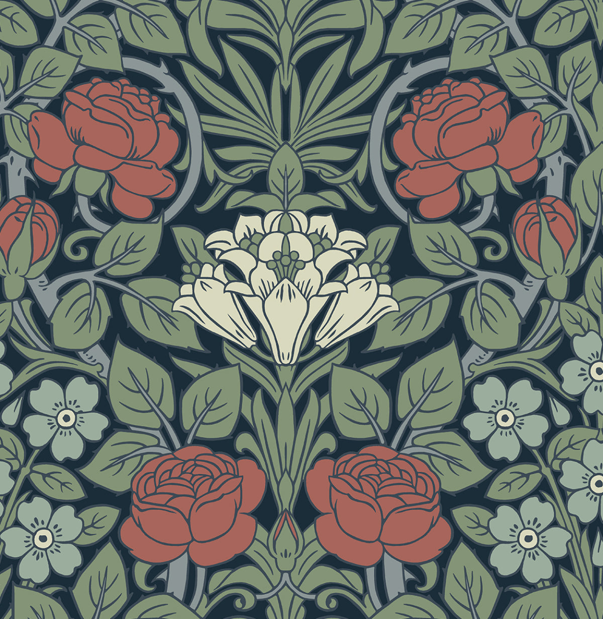 Vintage Rose Vinyl Wallpaper