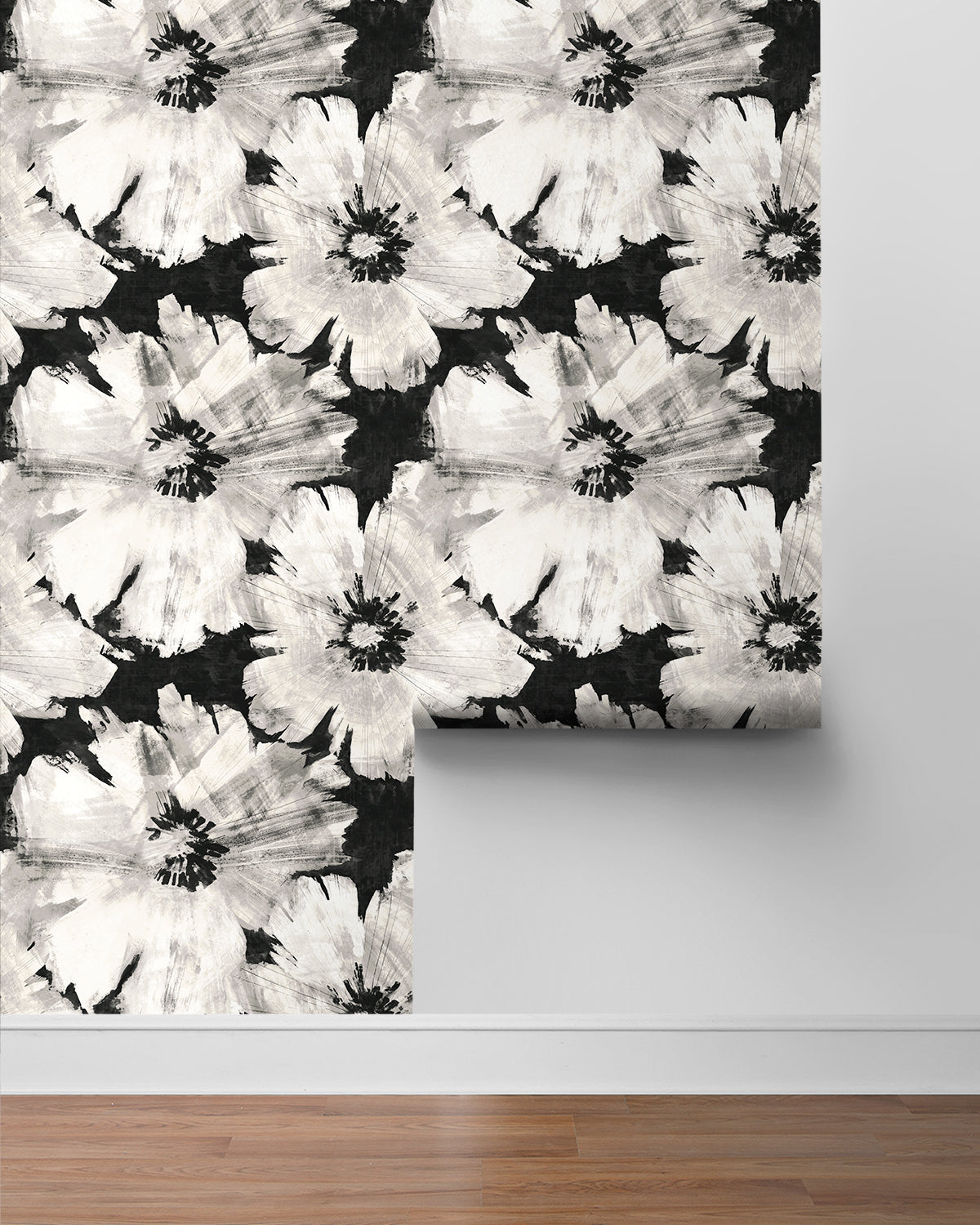 Graphic Floral Vinyl Wallpaper