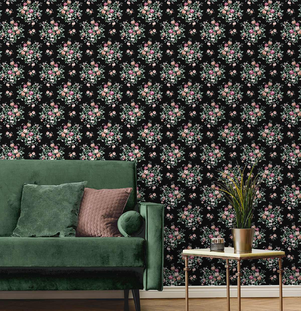 Floral Bunches Vinyl Wallpaper