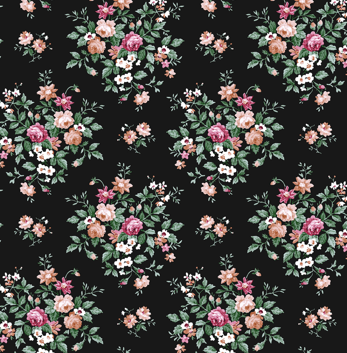 Floral Bunches Vinyl Wallpaper