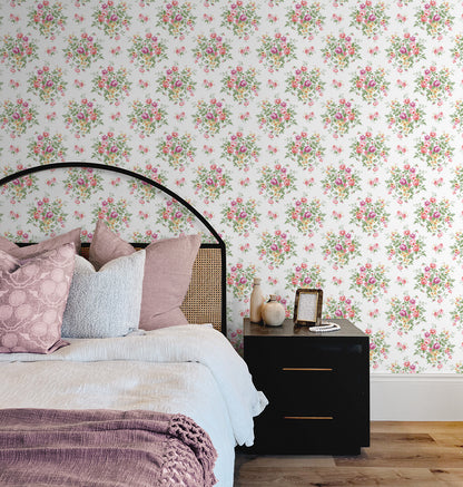 Floral Bunches Vinyl Wallpaper