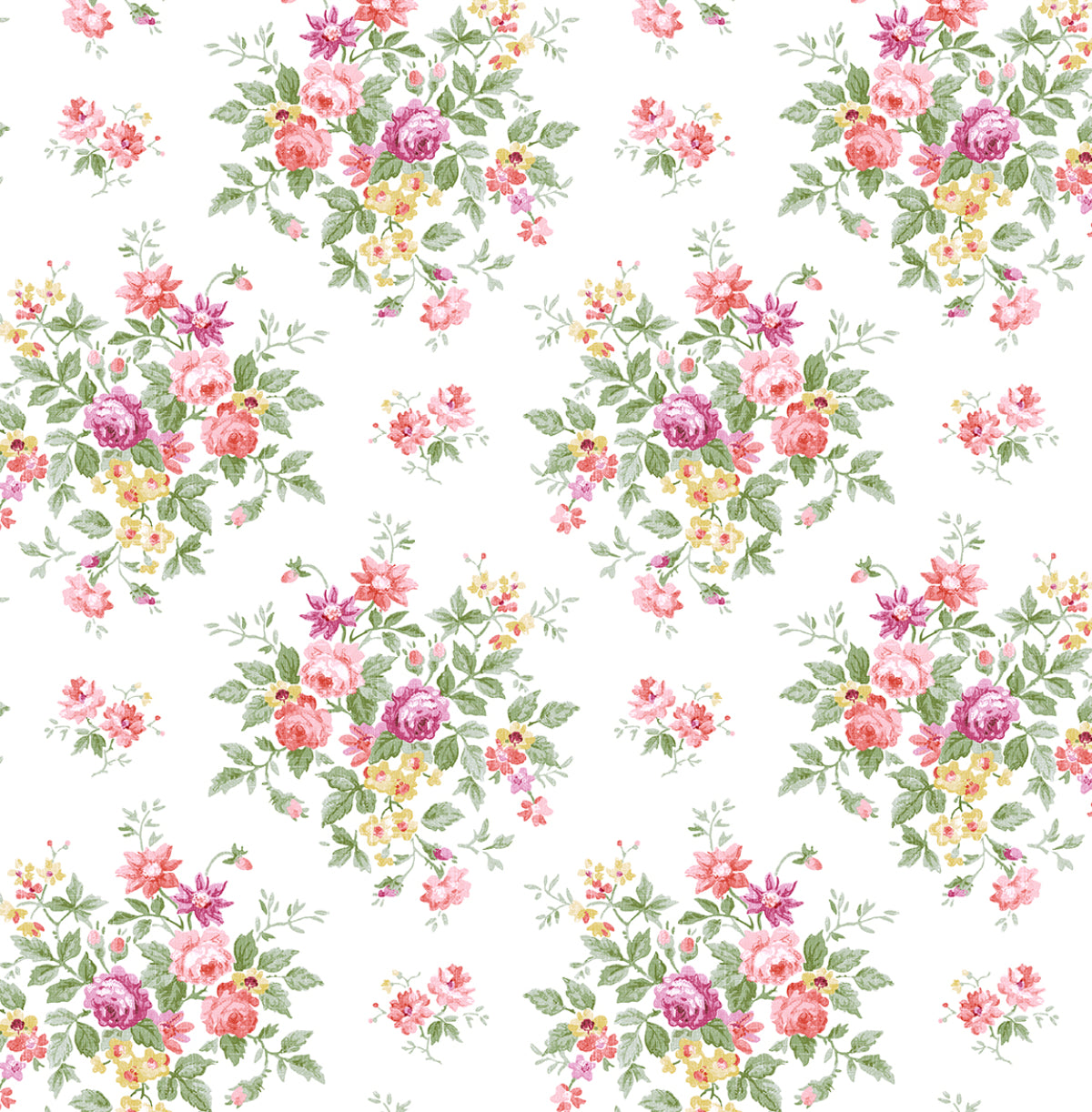 Floral Bunches Vinyl Wallpaper