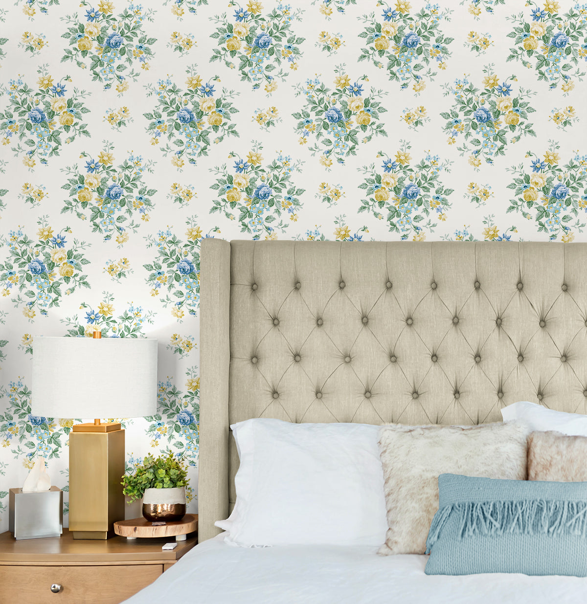 Floral Bunches Vinyl Wallpaper