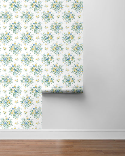 Floral Bunches Vinyl Wallpaper