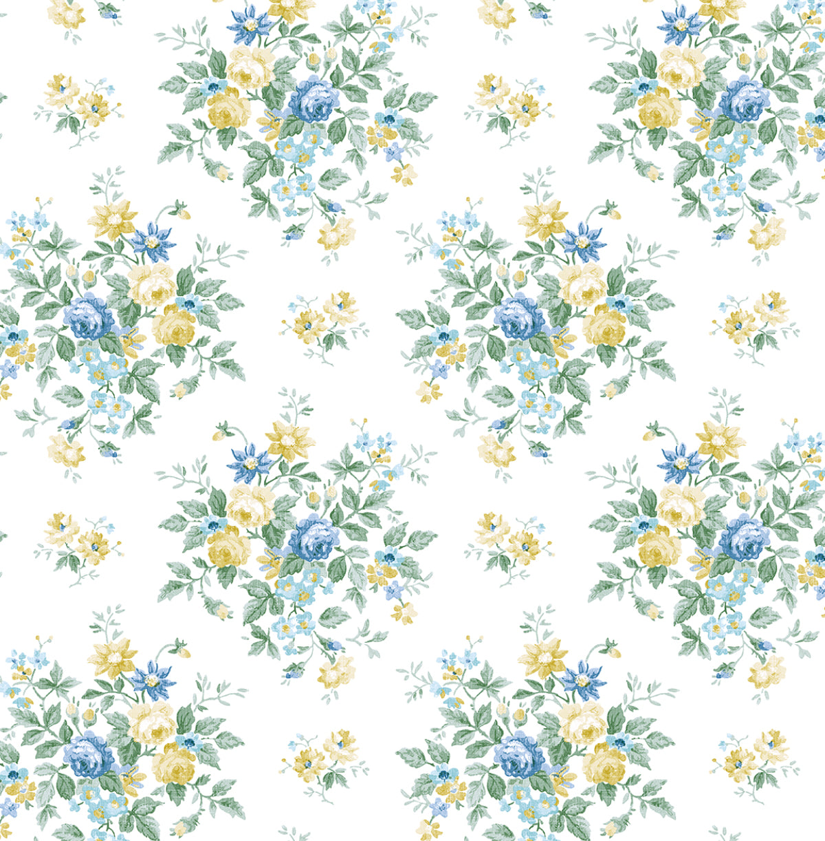 Floral Bunches Vinyl Wallpaper