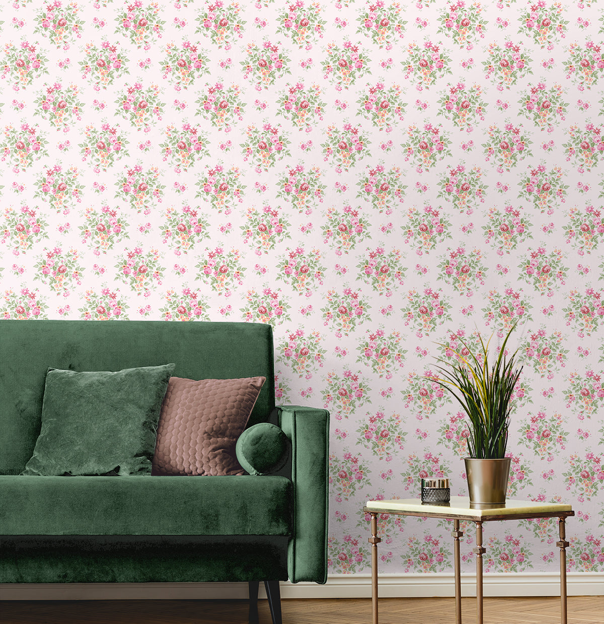 Floral Bunches Vinyl Wallpaper