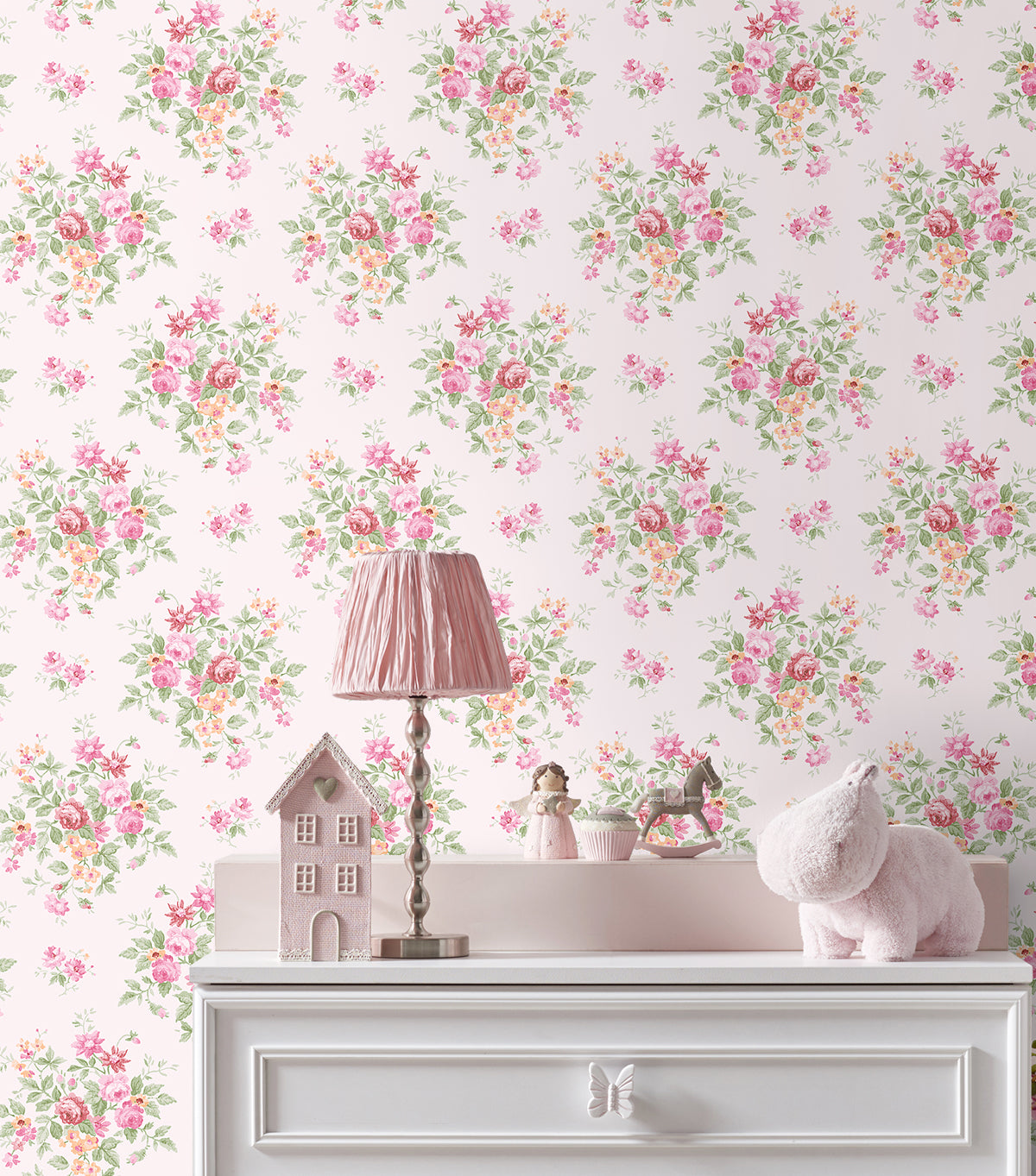 Floral Bunches Vinyl Wallpaper