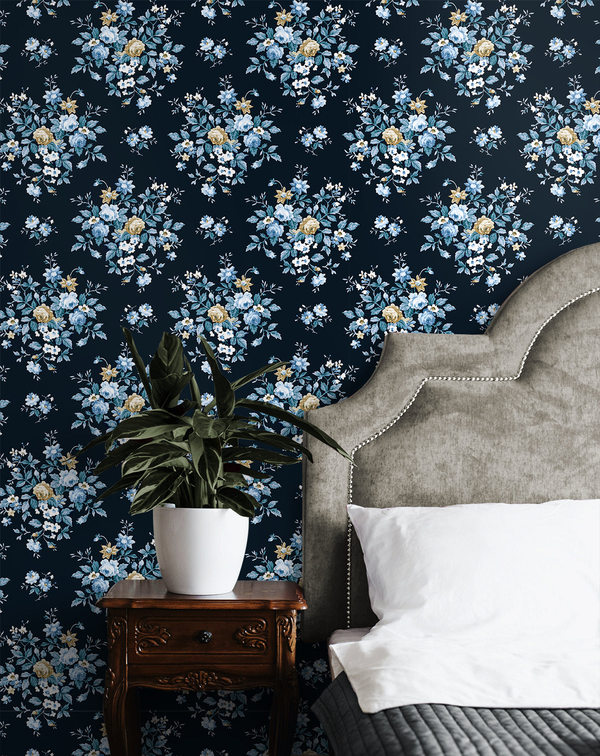 Floral Bunches Vinyl Wallpaper