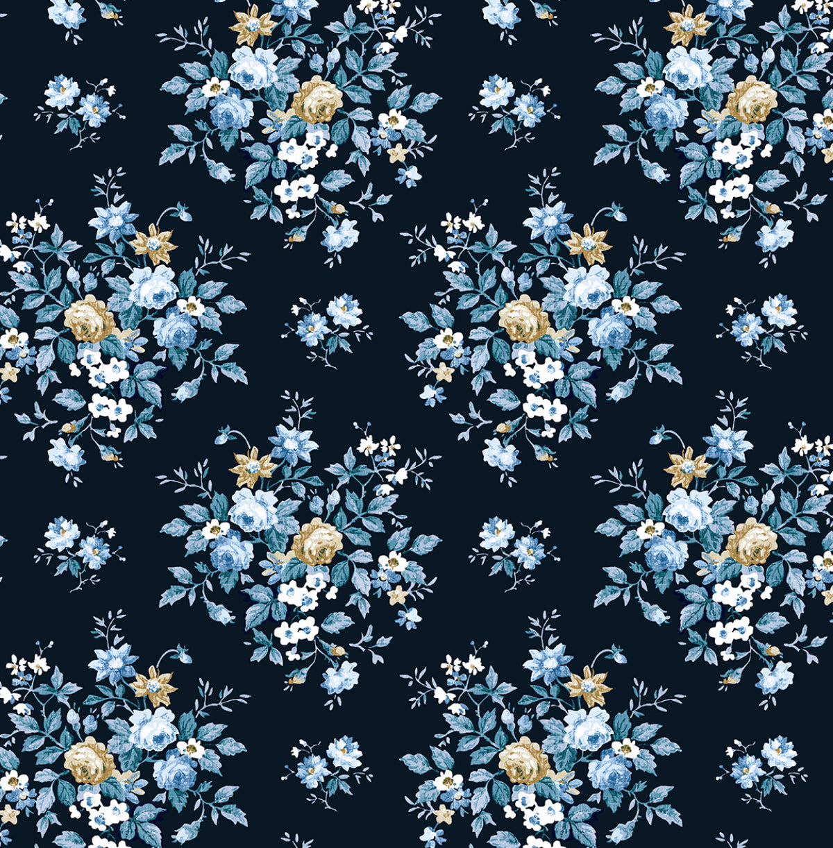 Floral Bunches Vinyl Wallpaper