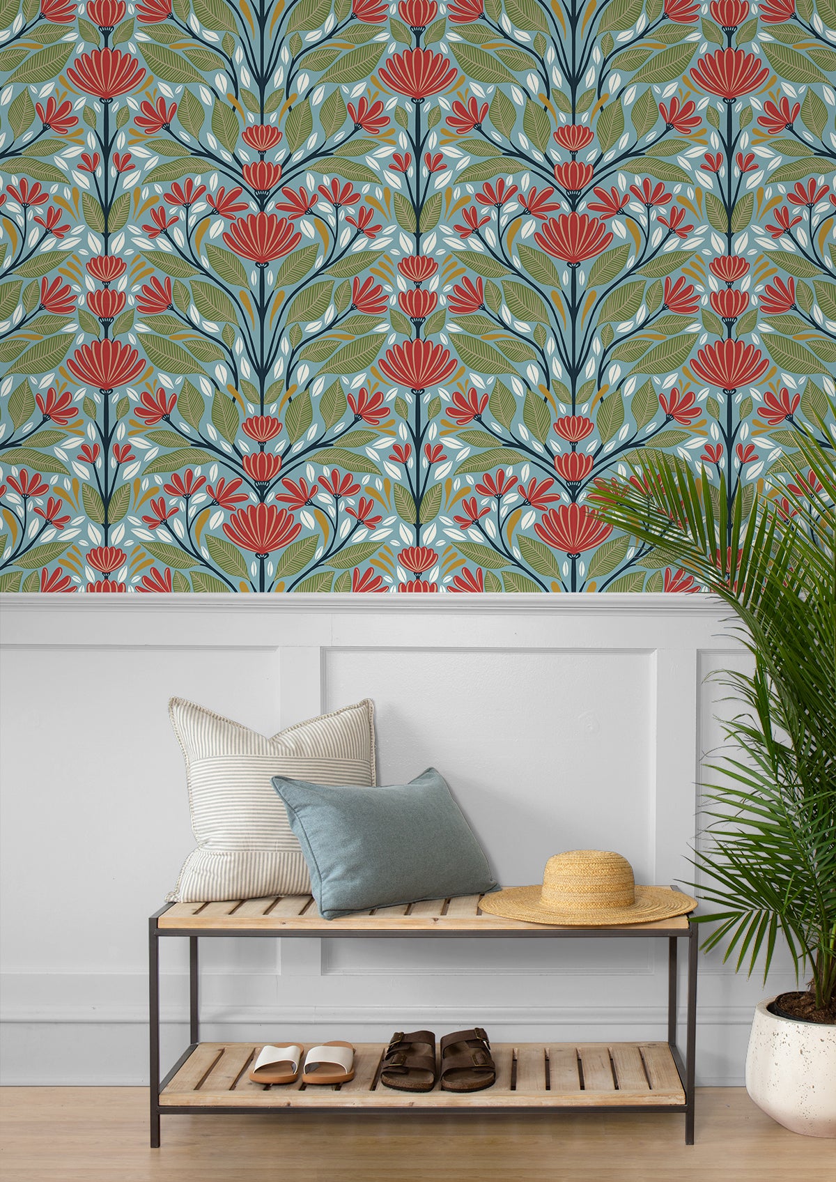 Shalin Folk Floral Vinyl Wallpaper