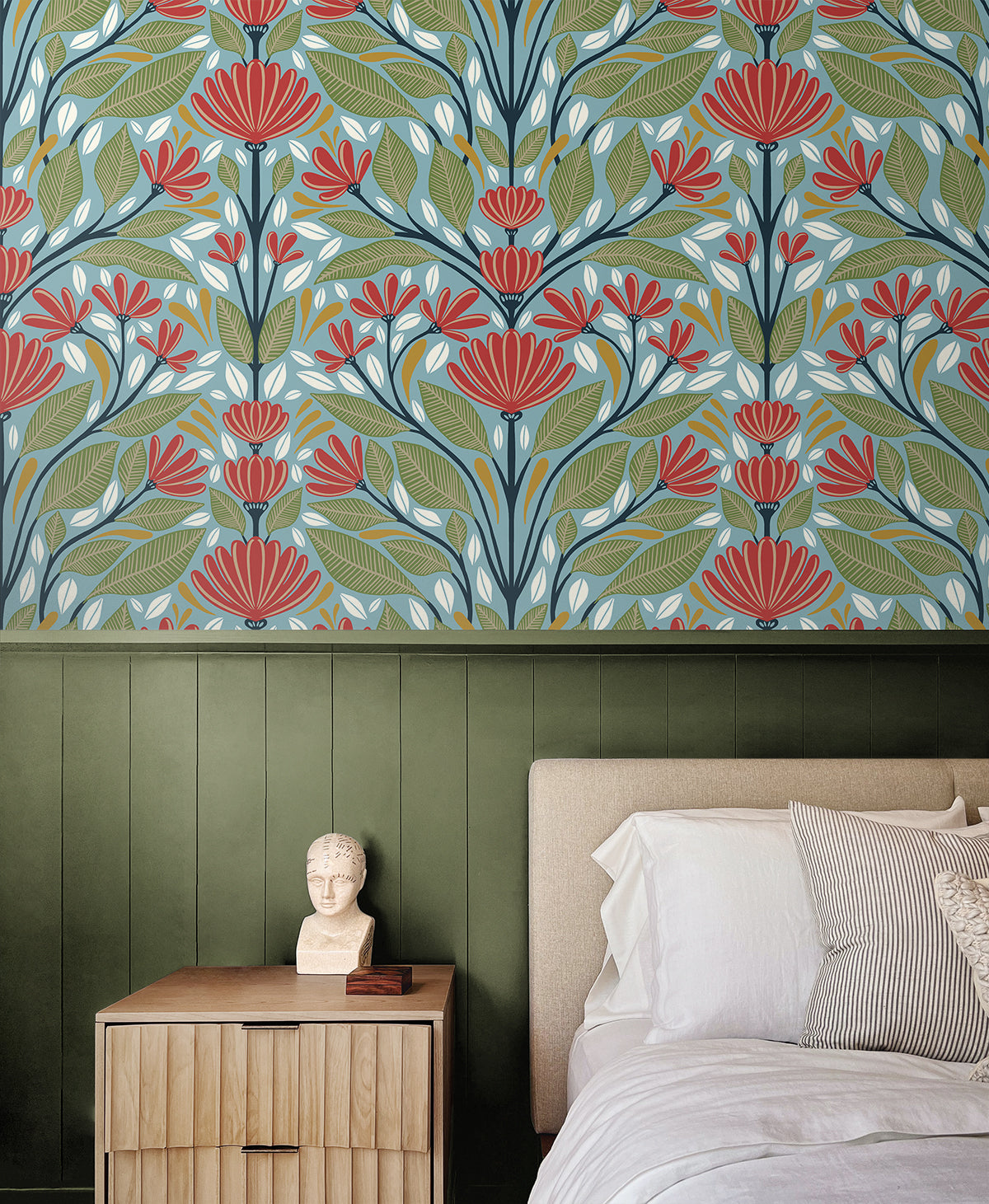 Shalin Folk Floral Vinyl Wallpaper