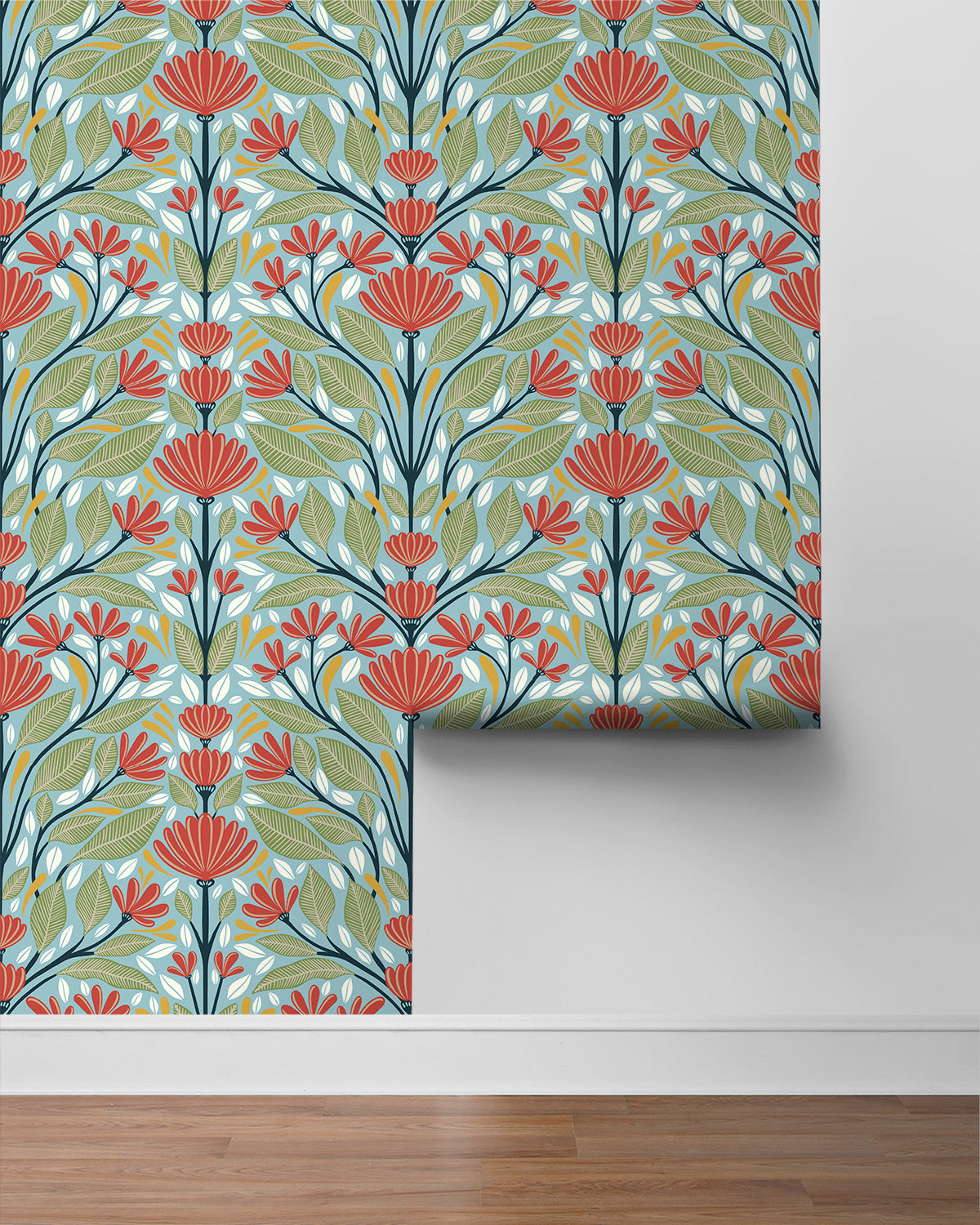 Shalin Folk Floral Vinyl Wallpaper