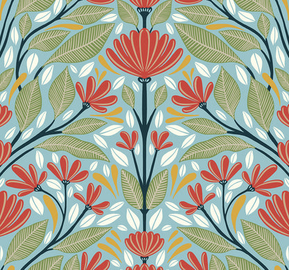 Shalin Folk Floral Vinyl Wallpaper