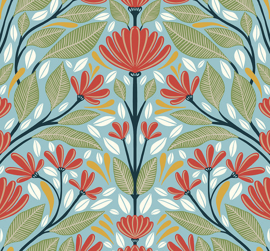 Shalin Folk Floral Vinyl Wallpaper