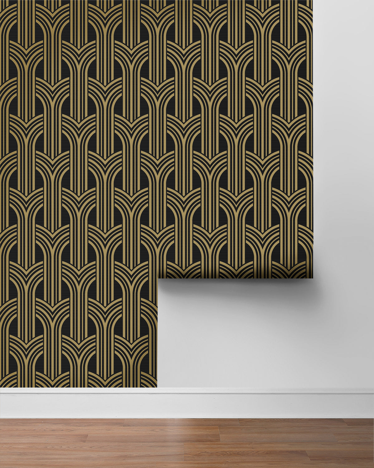 Deco Geometric Arches Vinyl Wallpaper