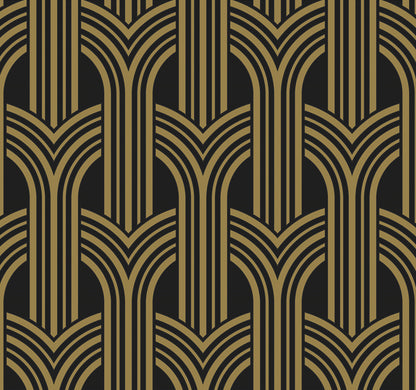 Deco Geometric Arches Vinyl Wallpaper