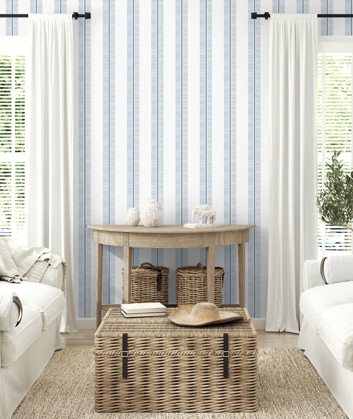 Beach Towel Stripe Vinyl Wallpaper