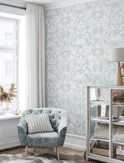 Garden Chinoiserie Vinyl Wallpaper