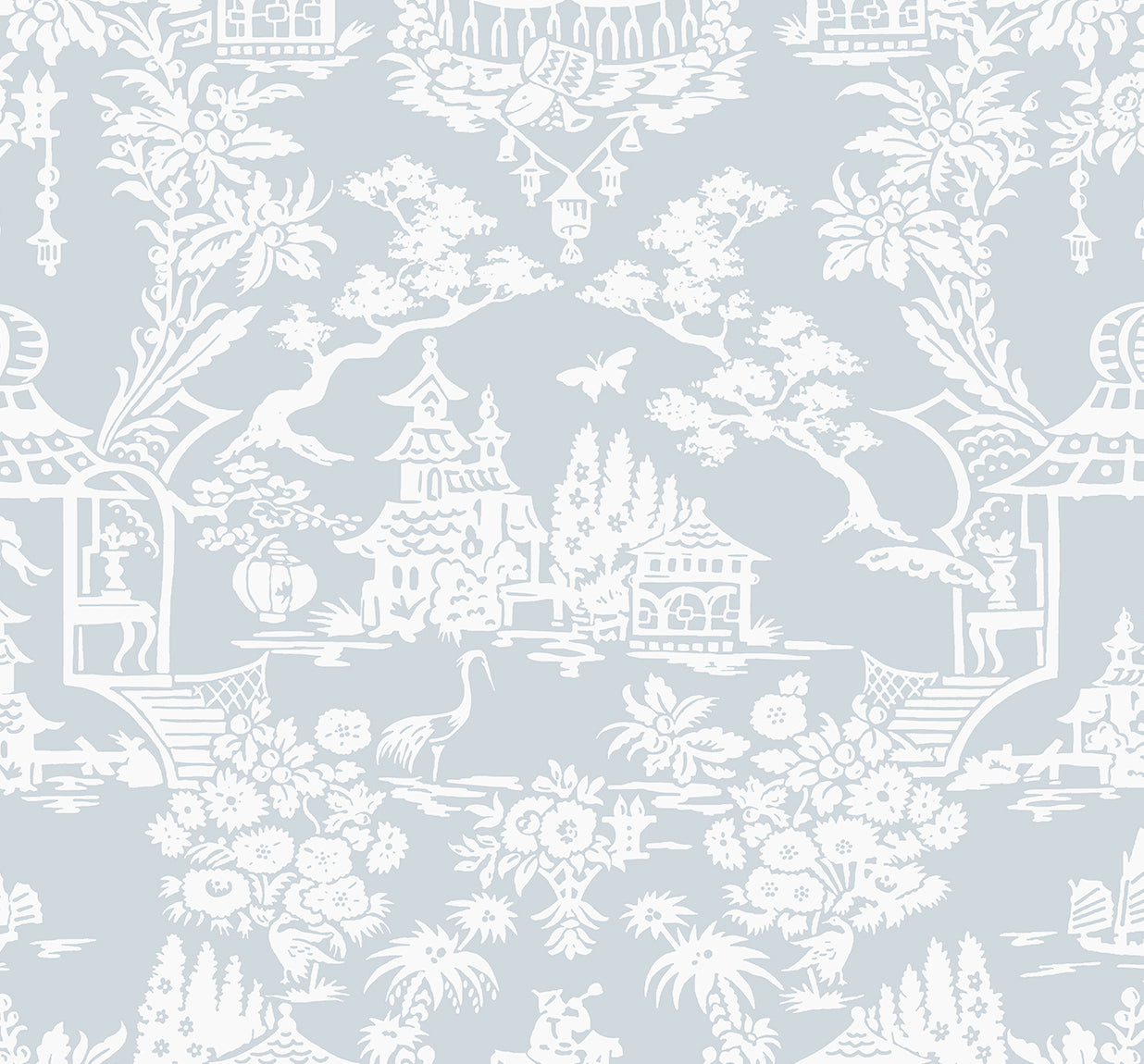 Garden Chinoiserie Vinyl Wallpaper