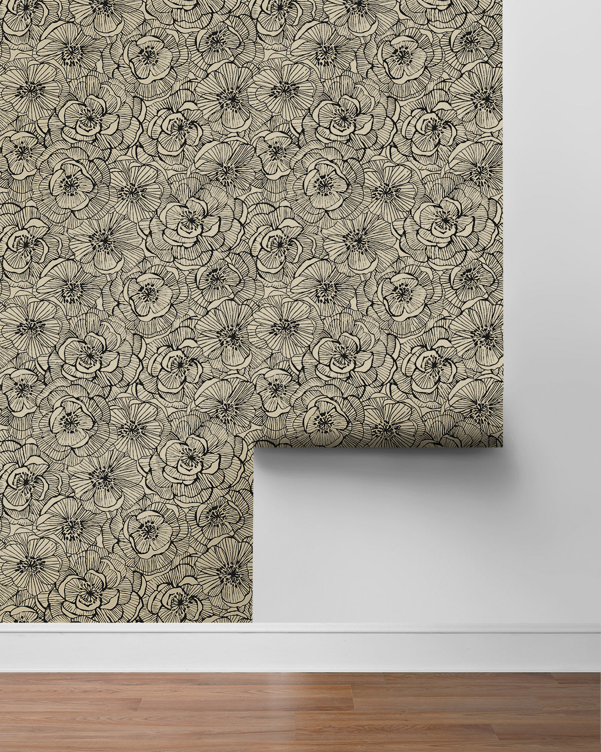 Ellie Graphic Floral Vinyl Wallpaper