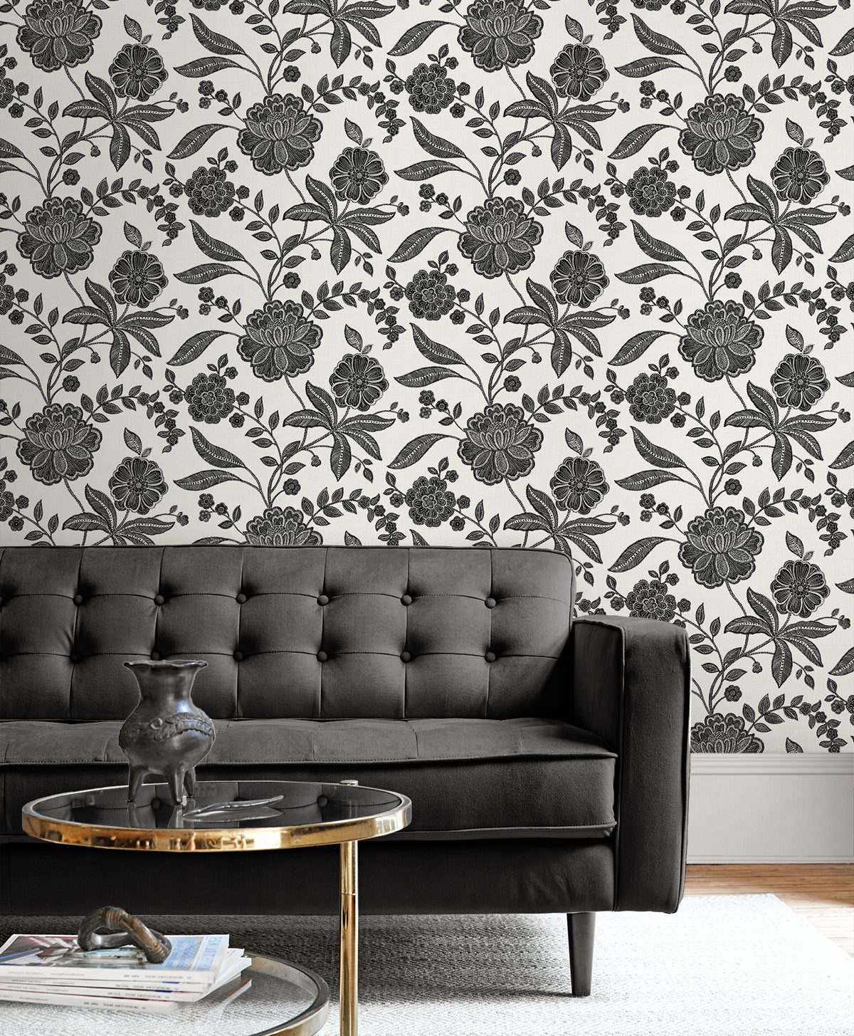 Julian Jacobean Floral Vinyl Wallpaper