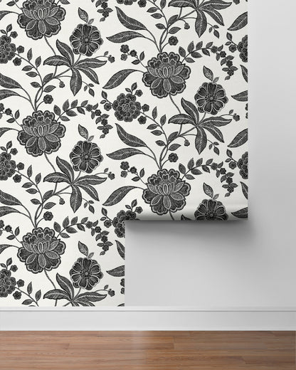 Julian Jacobean Floral Vinyl Wallpaper