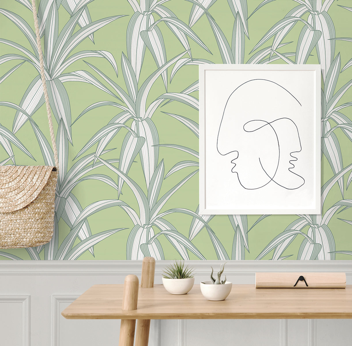 Tossed Cradle Plant Vinyl Wallpaper