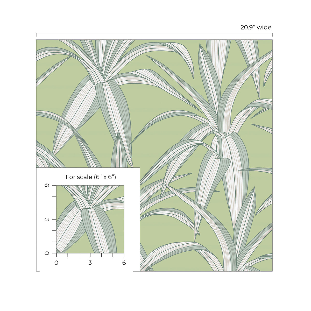 Tossed Cradle Plant Vinyl Wallpaper