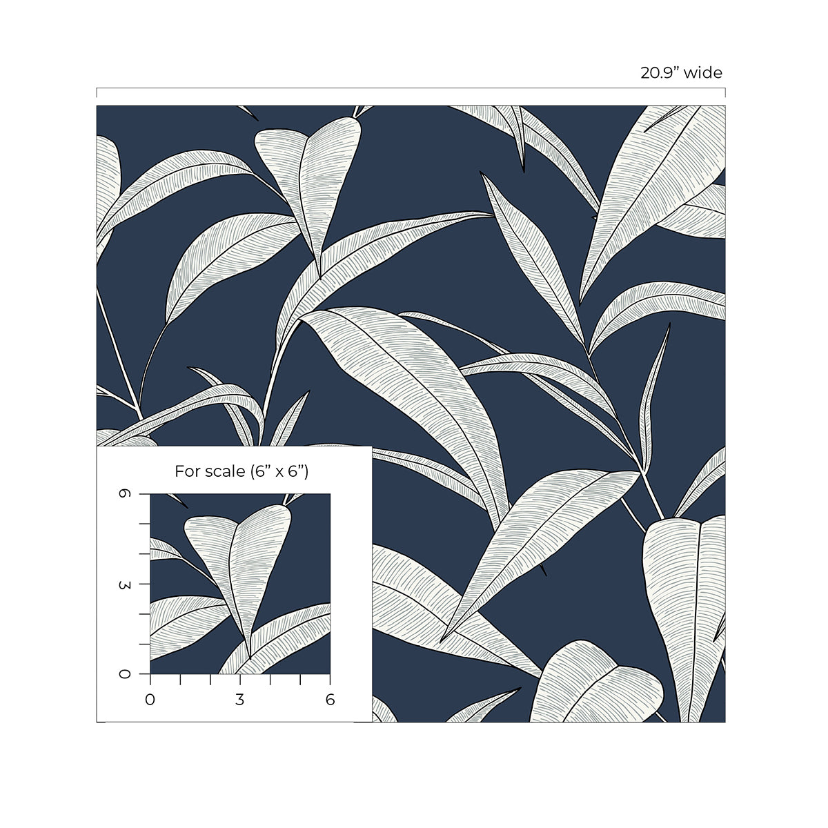 Pinstripe Leaf Trail Vinyl Wallpaper