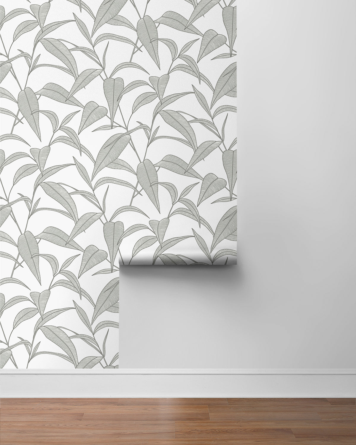 Pinstripe Leaf Trail Vinyl Wallpaper