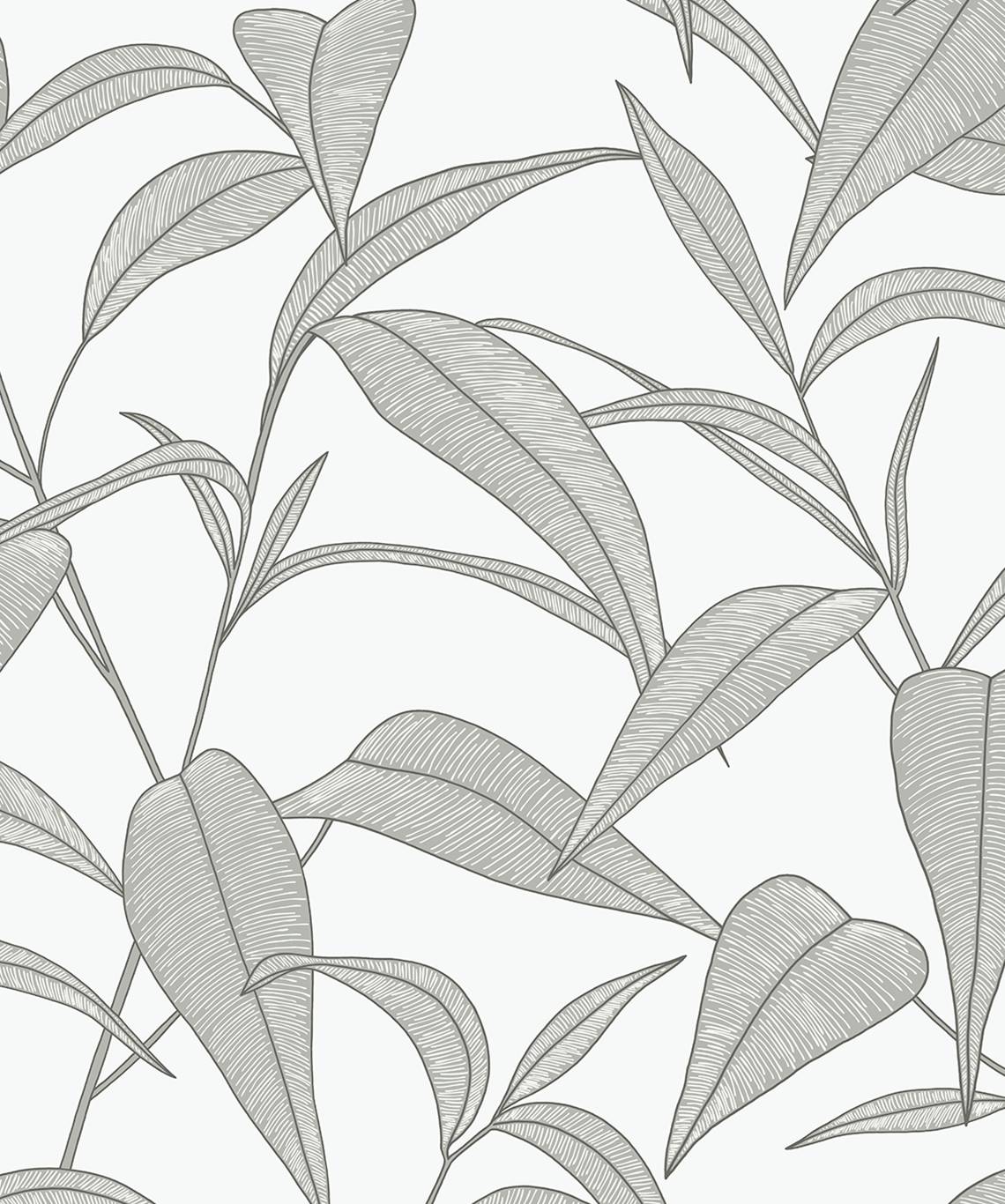 Pinstripe Leaf Trail Vinyl Wallpaper