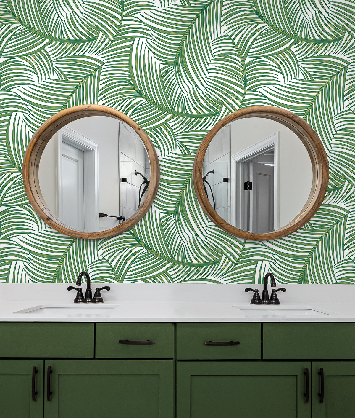 Tossed Palm Fronds Vinyl Wallpaper