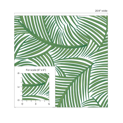 Tossed Palm Fronds Vinyl Wallpaper