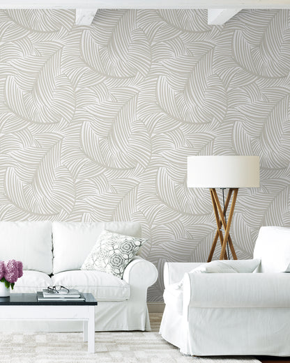 Tossed Palm Fronds Vinyl Wallpaper