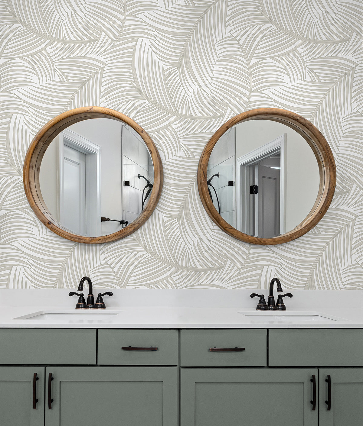 Tossed Palm Fronds Vinyl Wallpaper